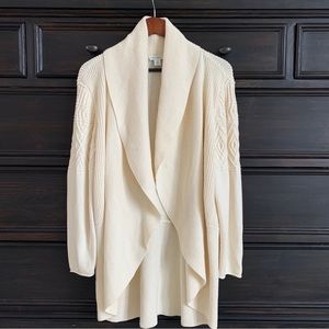 Sundance Chunky Ribbed Cable Knit Open Cardigan Sweater Women’s Size XL Ivory